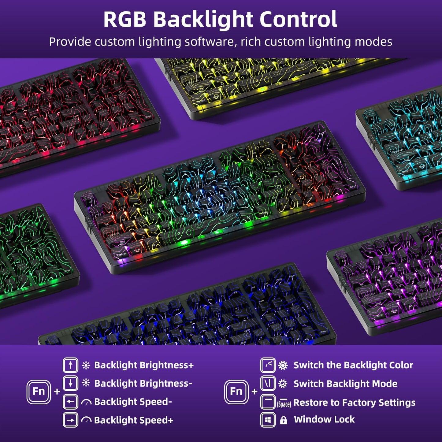 ZORNHER ZH980 Wireless Mechanical Gaming Keyboard,95% Black Hot-Swappable Custom Creamy Keyboard with Number Pad,Shine Through IMD PC Keycaps,Pre-lubed Linear Switches,RGB Backlit,2.4GHz/USB-C/BT5.0