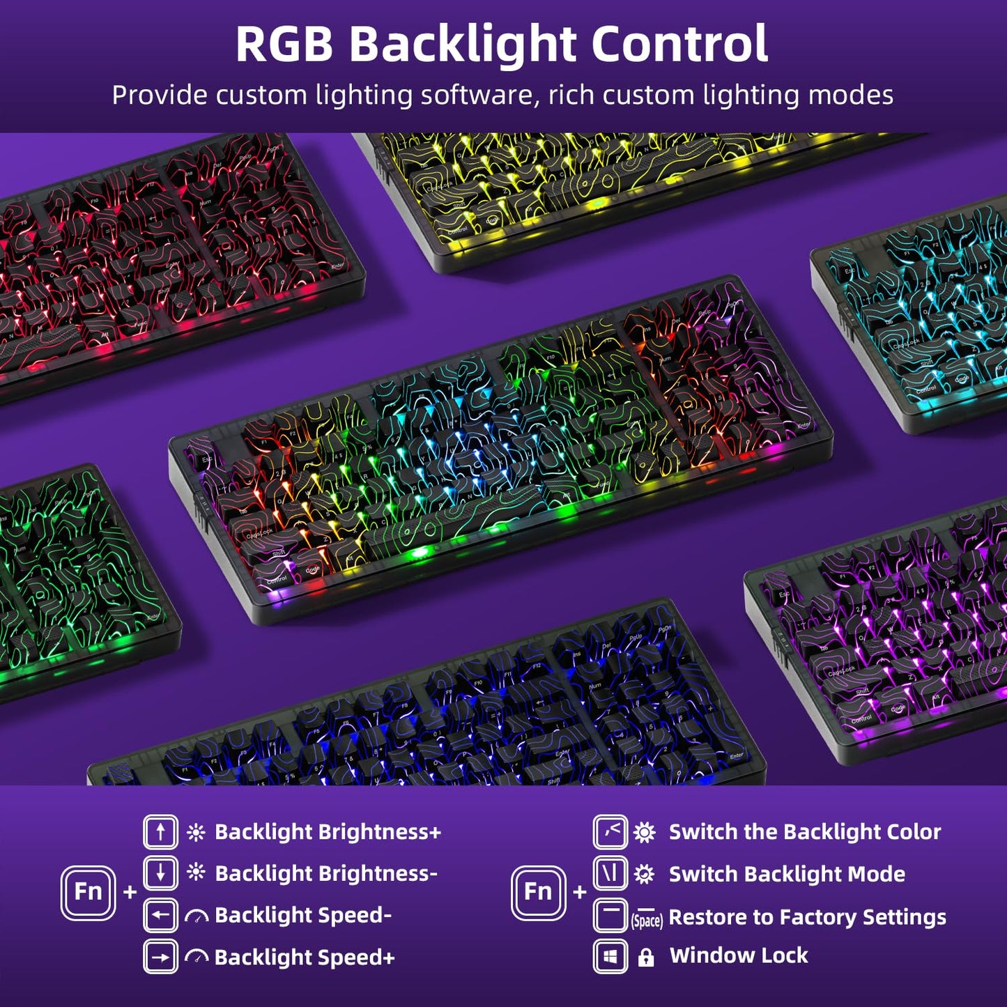 ZORNHER ZH980 Wireless Mechanical Gaming Keyboard,95% Black Hot-Swappable Custom Creamy Keyboard with Number Pad,Shine Through IMD PC Keycaps,Pre-lubed Linear Switches,RGB Backlit,2.4GHz/USB-C/BT5.0