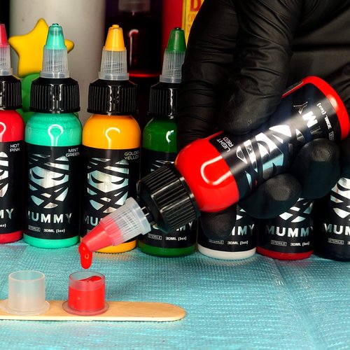 Mummy Warm Tone Tattoo Ink Set 8 Colors Evenly Long Lasting Vibrant and Bright, No Irritation Set 1 oz(30ml)