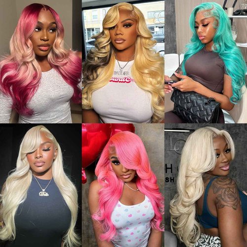 HUG MEET 30 Inch 613 13x6 Lace Front Wig Human Hair 200 Density Body Wave Blonde Wig Pre Plucked With Baby Hair