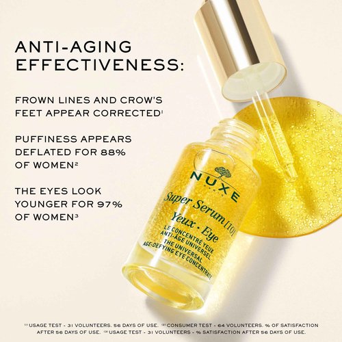 NUXE Super Serum Eye with Hyaluronic Acid and Botanical Caffeine, Anti-Aging Eye Serum, 0.5 fl oz