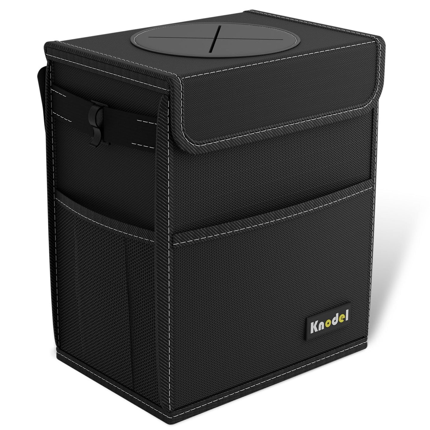 K KNODEL 2 Gallon Black Leak-Proof Waterproof Car Trash Can with Lid