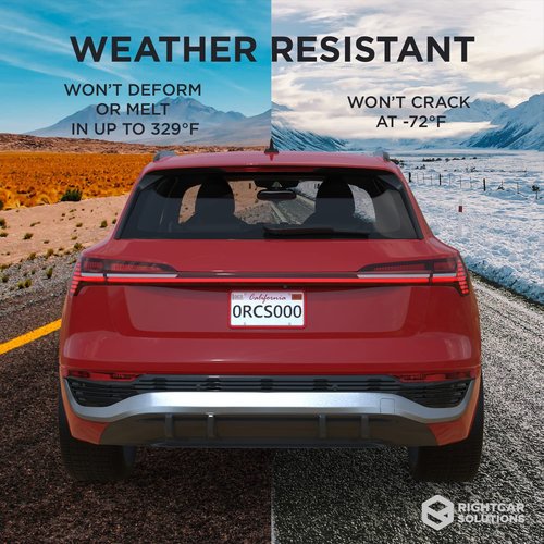 Rightcar Solutions Silicone License Plate Frames | The Original Premium Grade Silicone Car Plate Frame | Rust Proof, Rattle Proof, Weather Proof License Plate Holder (Red)
