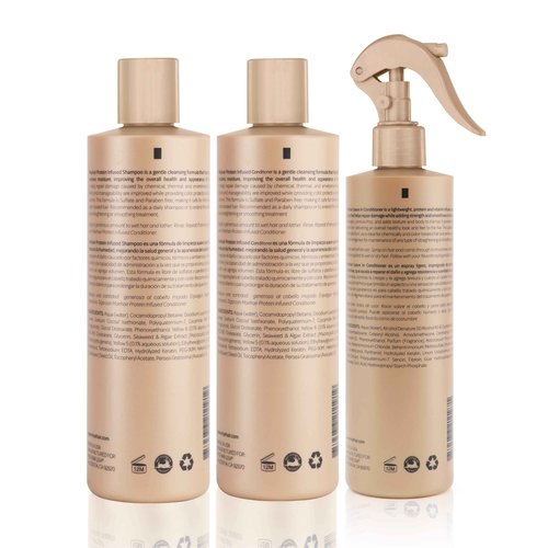 Moehair Trio Pack | Combo of Protein-Infused Shampoo and conditioner Set with Leave-In Conditioner | Hydrates Dry, Damaged Hair | Frizz Control Haircare Combo (12 Fl. Oz)
