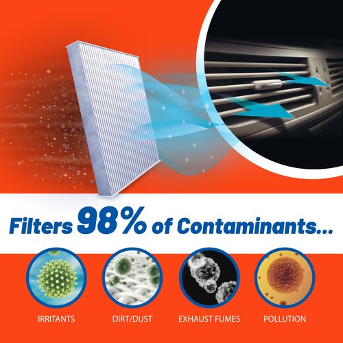 FRAM Fresh Breeze Cabin Air Filter Replacement for Car Passenger Compartment w/Arm and Hammer Baking Soda, Easy Install, CF10285 for Toyota Vehicles , white