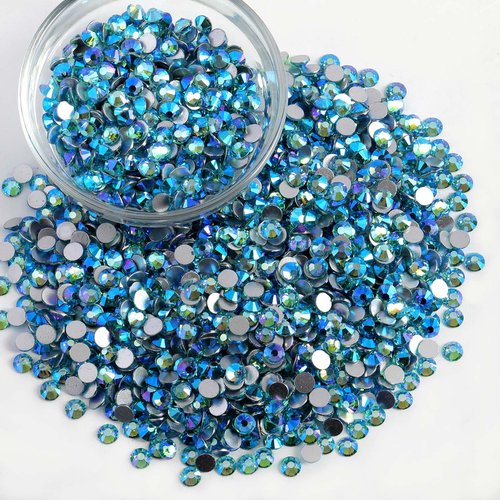 Beadsland Flatback Rhinestones Bulk,14400pcs Rhinestones for Nails Crafts Clothes DIY Decoration, Aquamarine AB, SS20, 4.6-4.8mm