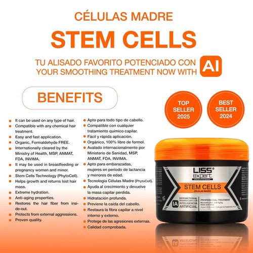 Liss Expert Stem Cells Smoothing Treatment 16.9 oz (8.45 oz x 2) for LONGER HAIR
