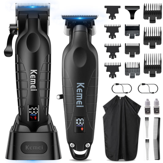 KEMEI 2293 2290D Cordless Hair Clippers for Men Professional,Hair Trimmer,Mens Barber Clippers and Trimmers Set,Electric Hair Cutting Kit,Clipper for Barbers,Rechargeable Haircut Tools,Black