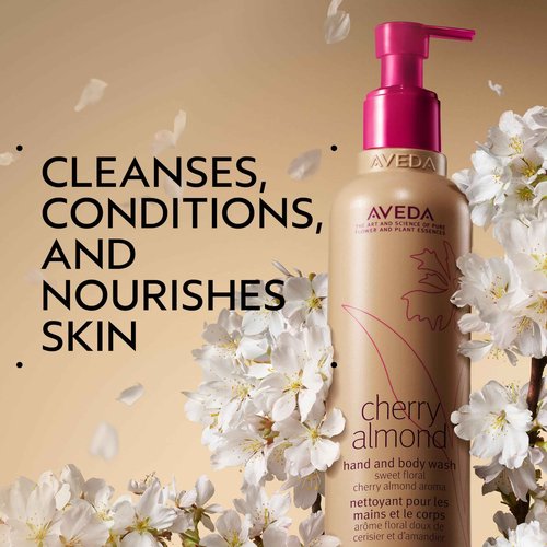 Aveda Cherry Almond Hand & Body Wash |with Sweet Almond Oil, Cherry Blossom Extract | Sweet Floral Aroma of Tonka Bean, Certified Organic Orange, Ylang Ylang | 97% Naturally Derived*, 33.8 Fl Oz