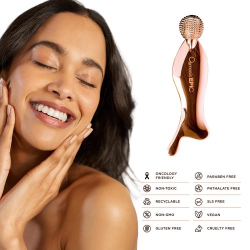 Osmosis 2-In-1 EPIC Duo Skin Tool, Gua Sha Facial Roller Multi-Tool, Increases Circulation, Firms, Helps Reduce Puffiness, For Face Eyes Neck