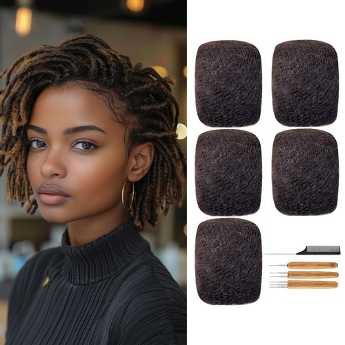 Afro Kinkys Bulk Human Hair 8 Inch 30g, 100% Real 4c Natural Black Kinky Curly Human Hair for Mini Twists, Braiding, Micro Locs, Repair Locs, And Dreadlock Extensions (Pack/5)