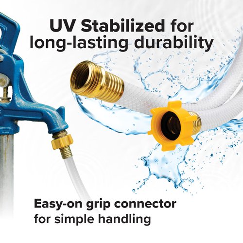 Camco TastePURE 50’ Camper/RV Drinking Water Hose | Certified Drinking Water Safe | Features Reinforced PVC Design w/Brass Fittings & Swivel Female Connector | 5/8-Inch ID (22793) (Pack of 2)