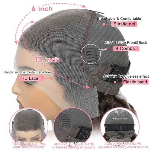 Aimking 13x6 Highlight Ombre Lace Front Wig Human Hair Wigs For Women 180% Density 4/27 HD Deep Wave Lace Frontal Wigs Curly Honey Blonde Wig Human Hair With Colored (22 Inch)