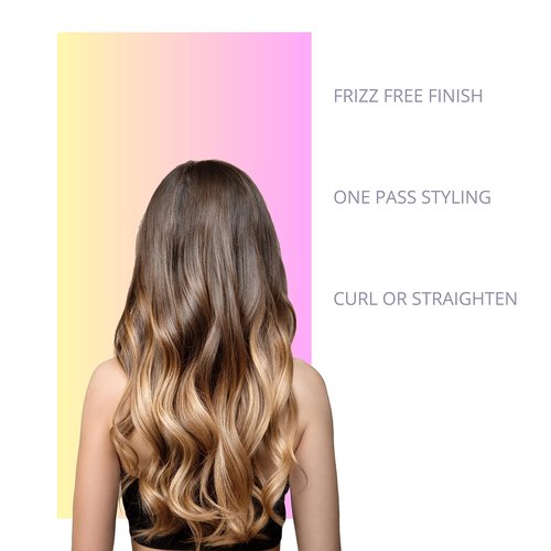 CORTEXPRO Flat Iron 1'' - One-Pass Digital Heat Tourmaline Ceramic Plates with Carrying Case - Hair Straightener Flat Iron, planchas de Cabello Professional, Hair Straightener and Curler 2 in 1