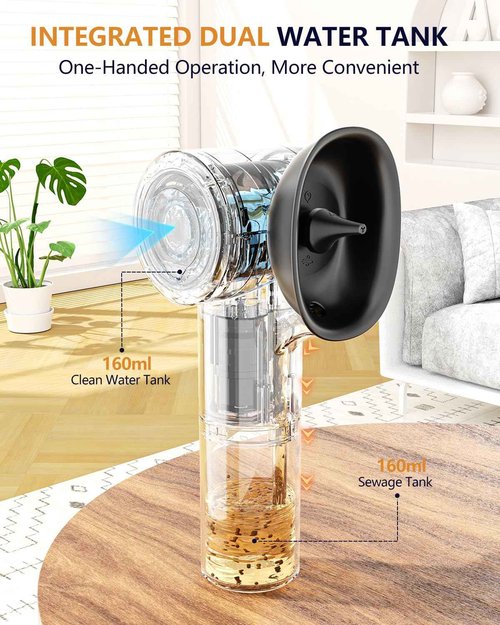 Upgraded Ear Wax Removal with Dual Tank, Wash & Dry 2-in-1, 160ml*2 Large Capacity Tank & 5 Pressure Modes, Ecleen Ear Cleaner Kit with USB-C Cable for Ear Cleaning & Ear Drying