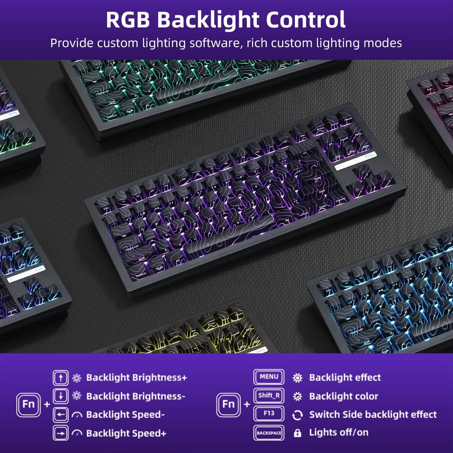 ZORNHER ZH870 Wireless Mechanical Gaming Keyboard,80% White Custom Creamy Sound Keyboard with Lighted Up IMD PBT Keycaps,Pre-lubed Linear Switches,Hot-Swappable,RGB Backlit,2.4GHz/USB-C/BT5.0