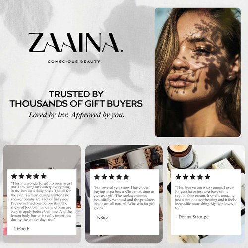 ZAAINA Birthday Gift Set for Women - Bath Gift Basket Set, Body Care Set for Her, Relaxing Spa Kit, Spa Package, Self Care Kit for Women, Pampering Home Spa Kit (DELUXE Spa Set)