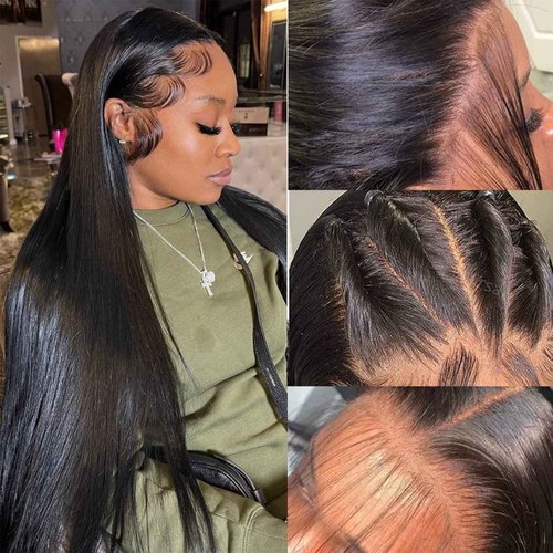 bunGiol 26 Inch Straight Lace Front Wigs Human Hair 10A Virgin Lace Frontal Wigs 13x4 Hd Lace Front Wigs Human Hair Wig with Babyhair Natural Hairline 180%