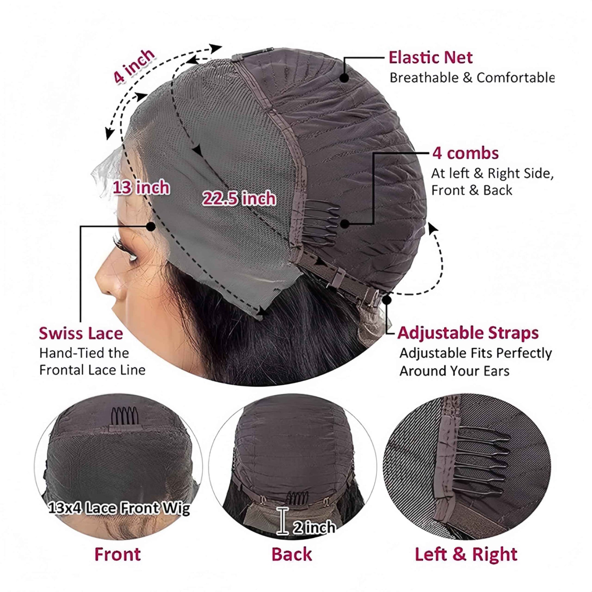 KUCUFIGHTA 200％ Density Body Wave Lace Front Wigs Human Hair Pre Plucked 13x4 HD Lace Frontal Wigs for Women Glueless Wigs Brazilian Virgin Human Hair Wig with Baby Hair 24 Inch