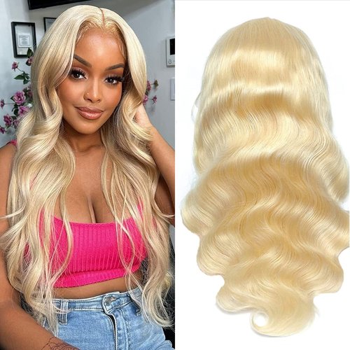 CYIKLI 22 Inch 613 Body Wave Lace Front Wigs Human Hair Blonde Lace Front Wigs Human Hair 180 Density 613 HD Lace Frontal Wig Glueless 4x4 Closure Wigs 613 Human Hair Pre Plucked For Black Women