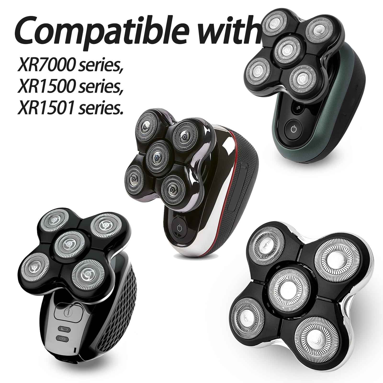 3Pack Blade Pro Replacement Head Compatible with Remington Balder Pro XR7000, 5 Dual Track Shaver Heads for a Smooth and Close Shave with No-Irritation.(Pack of 3)