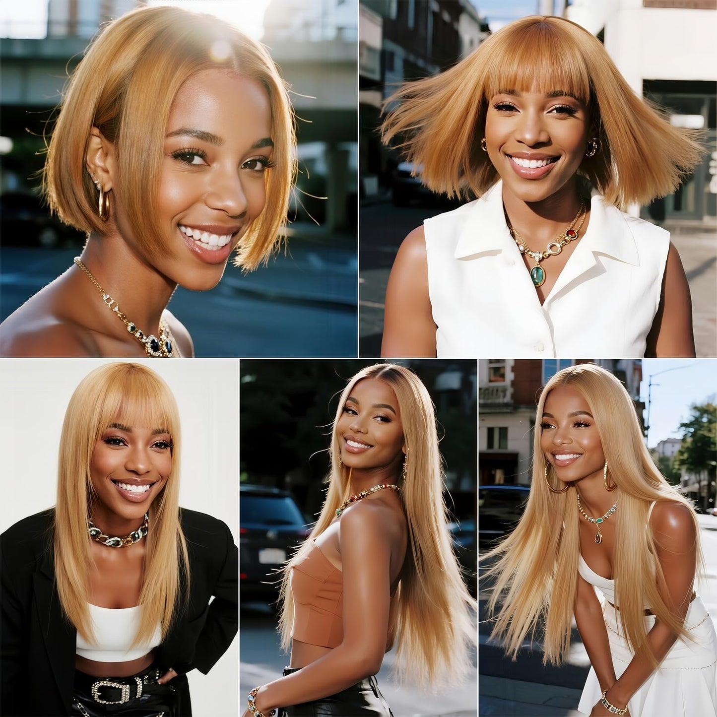 LUMWAV Straight Bundles Human Hair 26 28 30 Inch 12A Soft and Thick Honey Brown #27 Brazilian Virgin Hair Bundles for Black Women