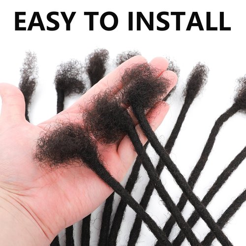 Loc Extensions Human Hair For Women Men 30 Strands Of 14Inch 0.6cm Thickness Full Handmade Permanent Dreadlock Extensions Human Hair An Be Dyed Bleached Curled