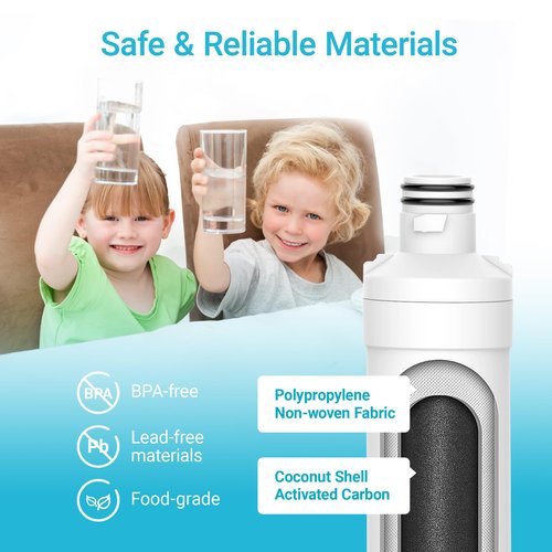 AQUA CREST LT1000PC ADQ747935 Refrigerator Water Filter and Air Filter, Replacement for LG® LT1000P®/PC/PCS, LMXS28626S, LFXS26973S, MDJ64844601, ADQ74793501, ADQ74793502 and LT120F®