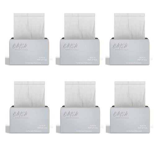 Blush Essentials Hair Salon Pop Up Foils, 5"x10.75", 500 Sheets (6 boxes) - Diamond Texture Pre-Cut Aluminum Foil Sheets for Highlighting & Balayage - Tin Foil for Professional Stylists