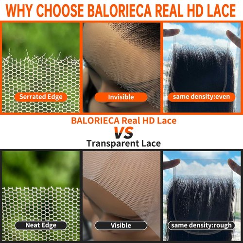 BALORIECA Real 5x5 HD Lace Closure Body Wave Human Hair with RAW human hair pre plucked with baby hair 0.10mm ultra-thin hd lace(14 Inch, Body Wave)