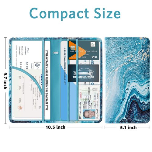 CoBak Car Registration and Insurance Holder - Vehicle Glove Box Car Organizer,Auto Truck Comparment Accessories Case with Magnetic Closure for Driver License,Cards