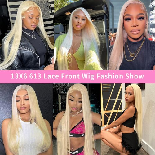 18 Inch 613 Lace Front Wig Human Hair 13x6 Transparent Lace 180 Density Blonde Lace Front Wigs Human Hair for Black Women Pre Plucked Color 613 Hd Lace Frontal Wig Straight Blonde Wig Human Hair