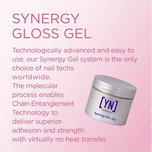 Young Nails Synergy Gel System, Clear Gloss Finishing Gel - Builder Gel Top Coat, Superior Adhesion & Strength, Hard Gel Top Coat - Gloss Top Coat, 60g