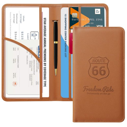 CoBak Car Registration and Insurance Holder - Vehicle Glove Box Car Organizer,Auto Truck Comparment Accessories Case with Magnetic Closure for Driver License,Cards