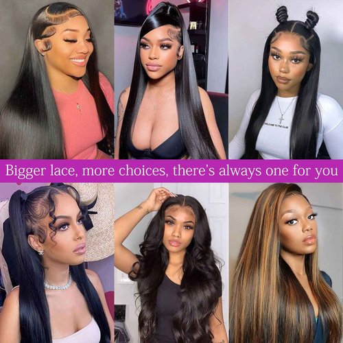 MISSJOLIE 13x6 Lace Front Wigs Human Hair Straight Lace Front Wigs Human Hair 150% Density Glueless Wigs Human Hair Pre Plucked with Baby Hair Natural Hairline (22 Inch, Natural color)