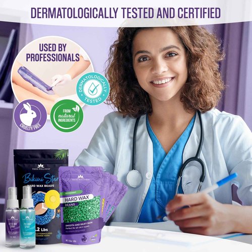 Tress Wellness Wax Warmer Kit with Silicone Wax Melting Bowl and Bikini Wax