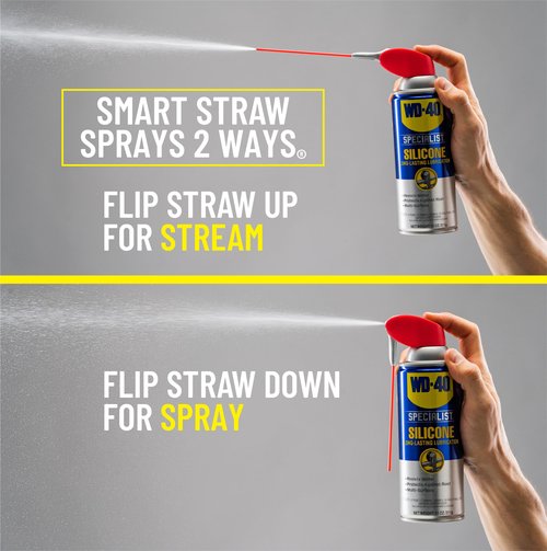 WD-40 Specialist Silicone Lubricant with Smart Straw Sprays 2 Ways, Twin-Pack, 11 OZ, [12-Pack]