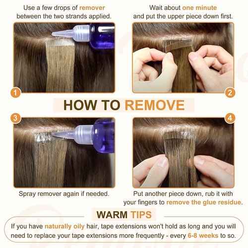 Full Shine Remy Tape in Hair Extensions Off Black Tape in Hair Extensions Human Hair 16Inch 50G and 18Inch 50G Tape in Extensions Straight Human Hair Total 40 Pieces Invisible Skin Weft Tape ins