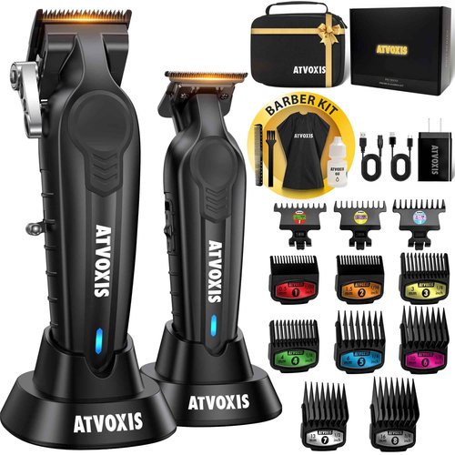 ATVOXIS Hair Clippers for Men Professional, Barber Clippers and Trimmers Set, Cordless Hair Clippers, Hair Cutting Kit, Barber Kit, Haircut Kit, Maquina para Cortar Pelo De Hombre