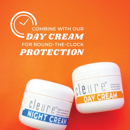 Cleure Hyaluronic Acid & Shea Butter Anti-Aging Night Cream for Sensitive Skin, Gluten, Salicylate, Paraben & Fragrance Free (2 oz, Pack of 2)