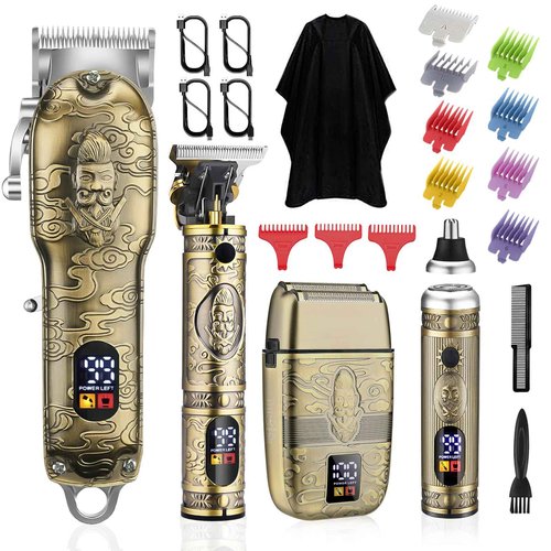 Nose Hair Beard Trimmer for Men, Cordless Professional Hair Clippers and Trimmers Set, Men's Shavers Foil Electric Razors Haircut Grooming Kit, Rechargeable Barber Clippers Set with LCD Display