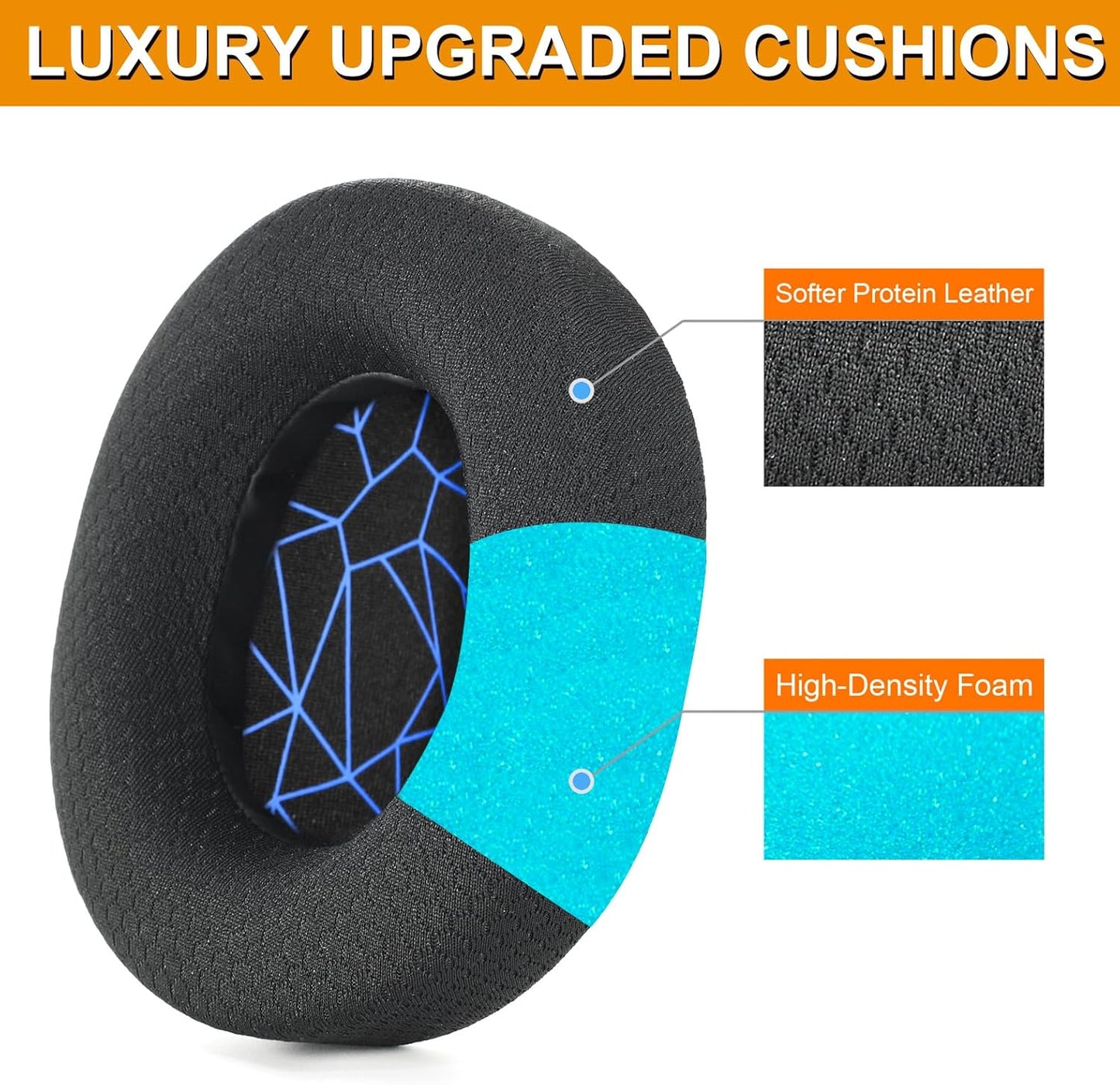 Arctis 3/5 / 7/9 Replacement Black Fabric Ear Pads Cushion Compatible with SteelSeries Arctis 3 / Arctis 5 / Arctis 7 Arctis 9 / Arctis 1 / Arctis pro Lossless Wireless Gaming Headset Headphone