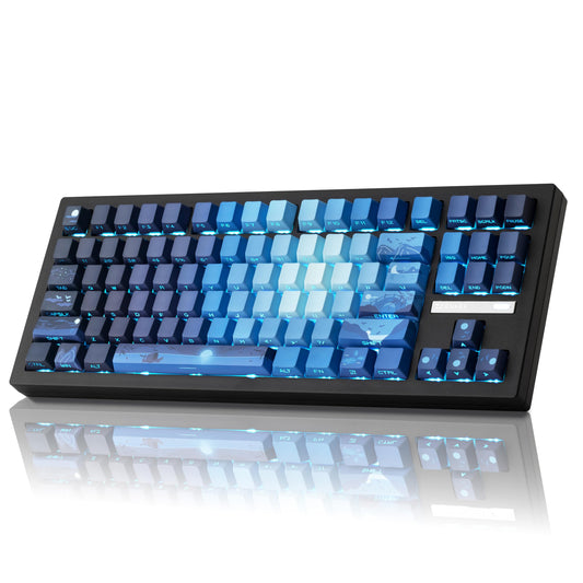 ZORNHER ZH870 Wireless Mechanical Gaming Keyboard,80% Blue Custom Creamy Sound Keyboard with Lighted Up Dye Sublimation PBT Keycaps,Pre-lubed Linear Switches,Hot-Swappable,RGB Backlit