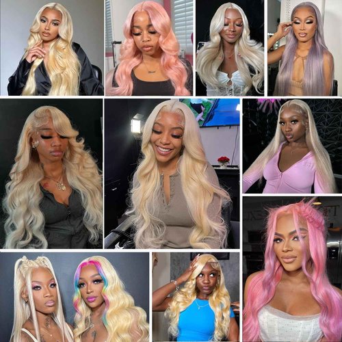 Alielaine 613 13x6 Lace Front Wig Human Hair Transparent Lace Body Wave Blonde Lace Front Wigs Human Hair 613 HD Lace Frontal Wig 200% Density Blonde Wig (22 Inch, 613 13x6 Body Wave Wigs)