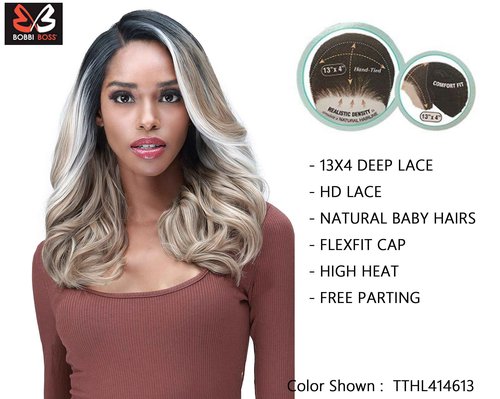BOBBI BOSS HD Lace Front Wig MediFresh 13X4 Deep Lace MLF243 Harena (FSNAVYBLUE)