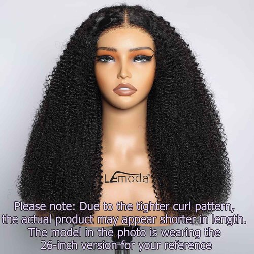 Lemoda 5x5 Wear and Go Burmese Kinky Curly Lace Frontal Human Hair Wigs Pre-Bleached Knots 210 Density 16Inch Deep Curly 5x5 HD Unglueless Transparent Lace Front Wigs For Women