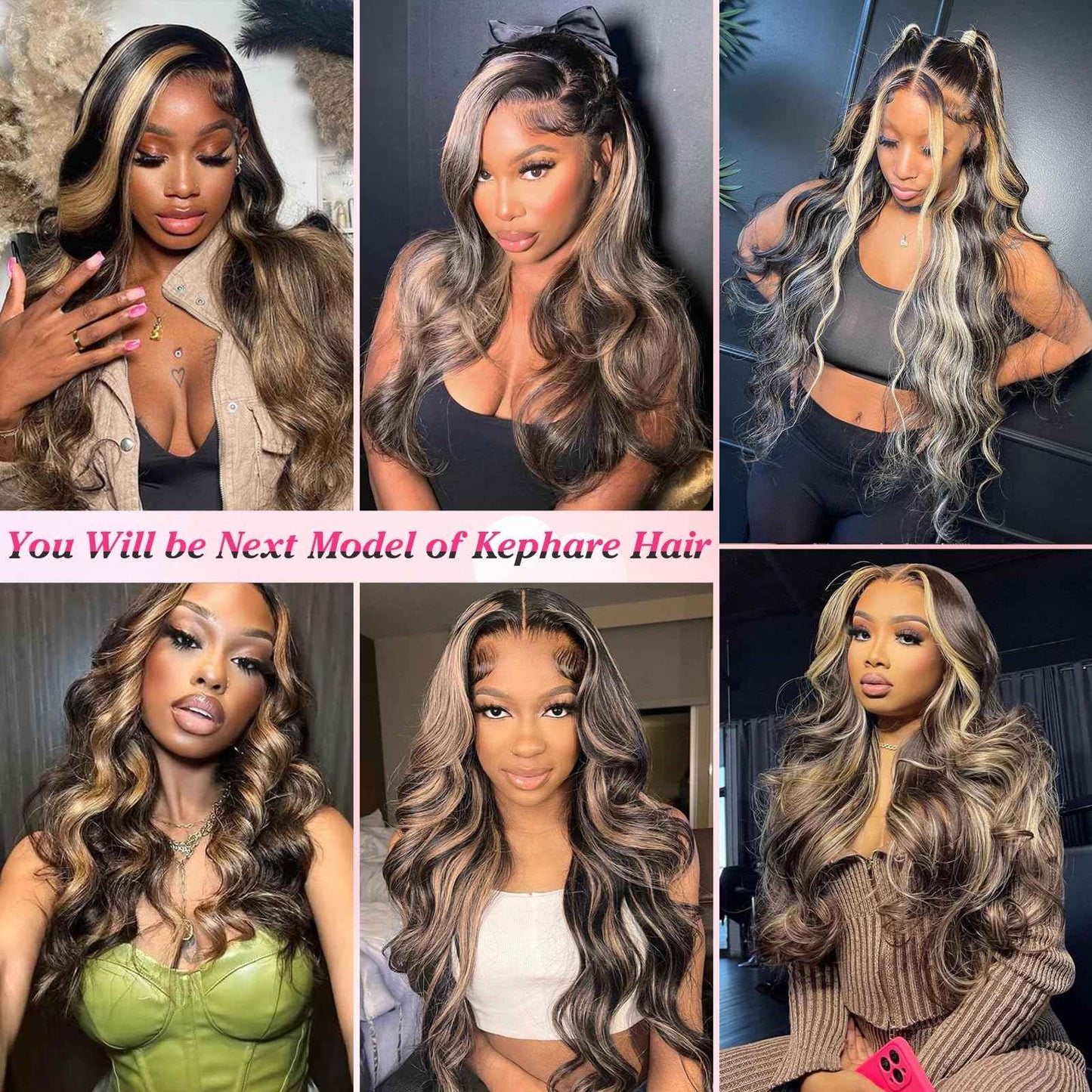 Kephare FB/27 Highlight Balayage Wig Human Hair 13x4 HD Lace Front Wigs Body Wave 1B/27 Ash Blonde Omber Glueless Wig Pre Plucked With Baby Hair 180% Density 24 Inch