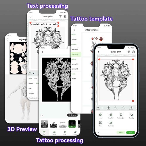P92 Tattoo Stencil Printer Thermal Temporary Tattoo Printer with Stencil Paper Compatible with Phone,Pad & PC