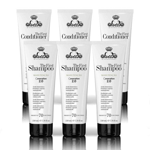 Shampoo & Ultra Conditioner Set – Hair Straightener Treatment, Hydration Maintenance - Anti-Frizz For All Hair Types - 230ml/7.78floz & 230g/8.11oz - Pack of 6 - Sweet Pro
