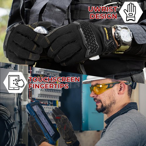 HANDLANDY Flexible Tactical Gloves for Men Women, Grip Motorcycle Airsoft Shooting Gloves, Utility Mechanics Outdoor Work Gloves